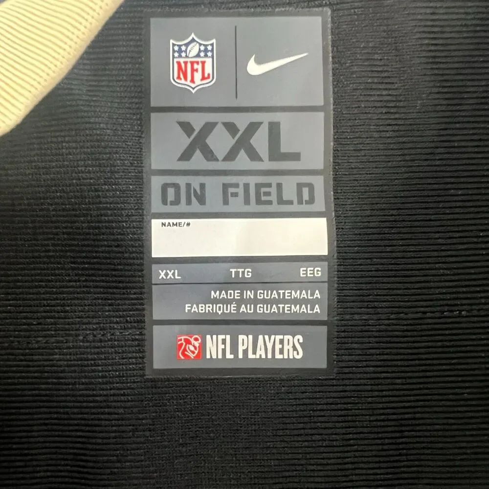 Nike New Orleans Saints Deonte Harris 11 NFL Football Jersey Black Gold XXL‎